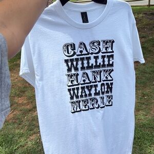White Graphic T-Shirt with Bold Text